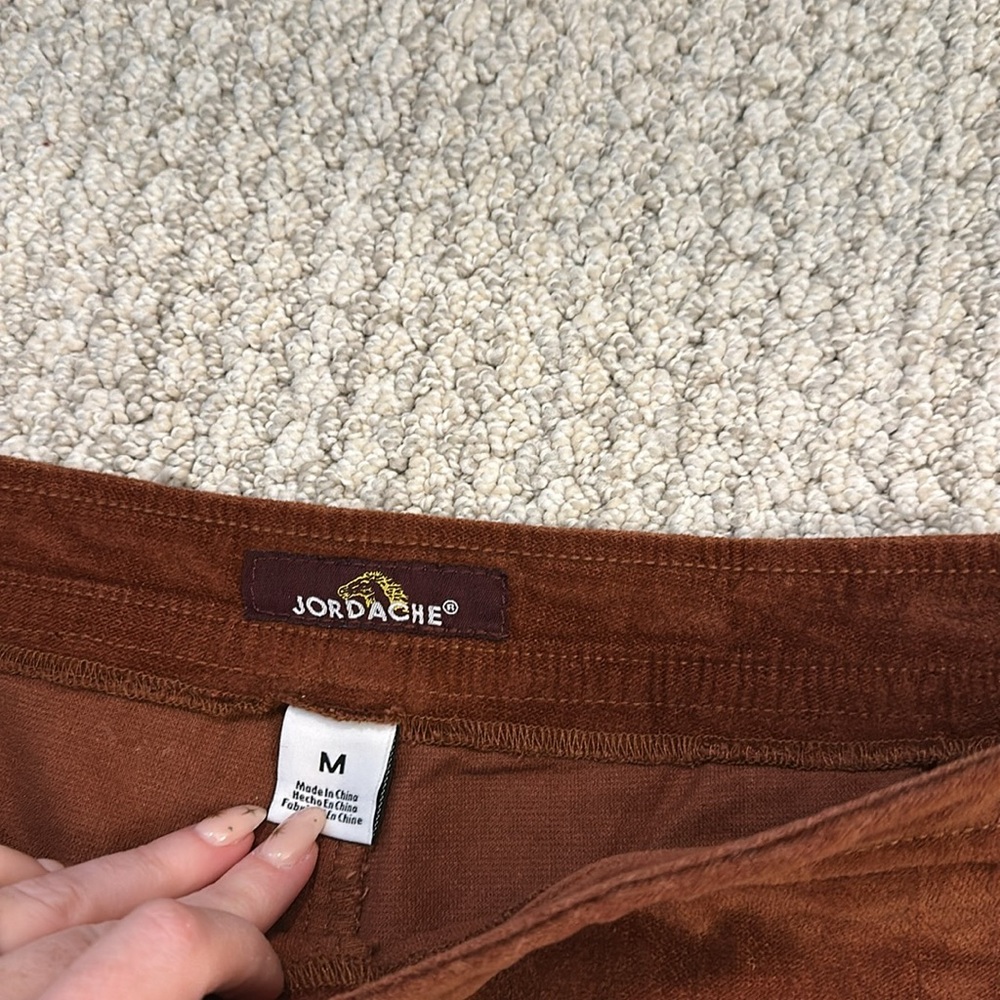Vintage Jordache Brown Faux Suede Skirt with built in shorts - Picture 3 of 7
